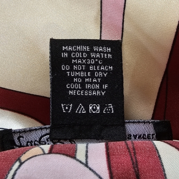 Hale Bob Ivory Satin Abstract Floral Print Boatneck, Long Sleeve Shift Dress - Picture 4 of 9